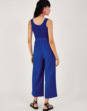 Shirred Jumpsuit , Blue (COBALT), large