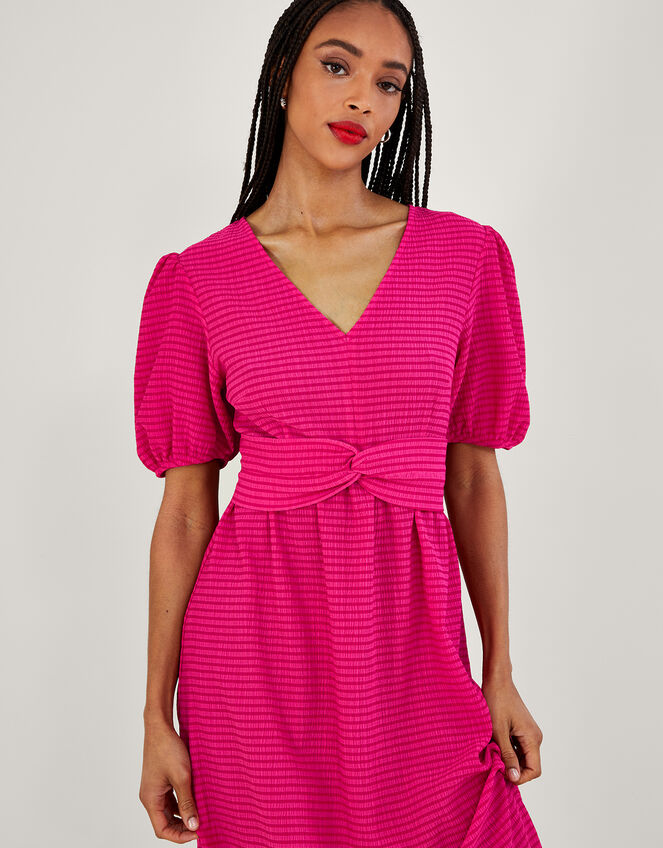 Twist Detail Jersey Midi Dress, Pink (PINK), large