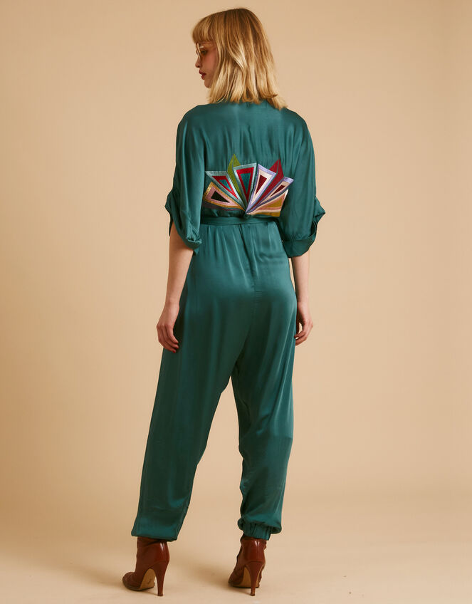 Tallulah and Hope Gloria Embroidered Jumpsuit, Teal (TEAL), large