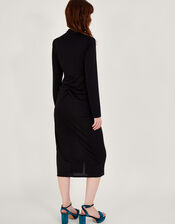 Toria Trim Long Sleeve Dress, Black (BLACK), large