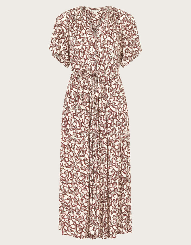 Natalia Jersey Print Shirt Dress, Brown (BROWN), large