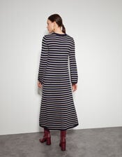 Shaw Stripe Midi Jumper Dress, Blue (NAVY), large