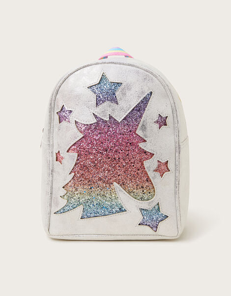 Glitter Rainbow Unicorn Backpack, , large