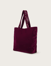 Freya Embroidered Velvet Tote Bag, , large