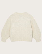 Sparkle Bow Sweater, Camel (OATMEAL), large