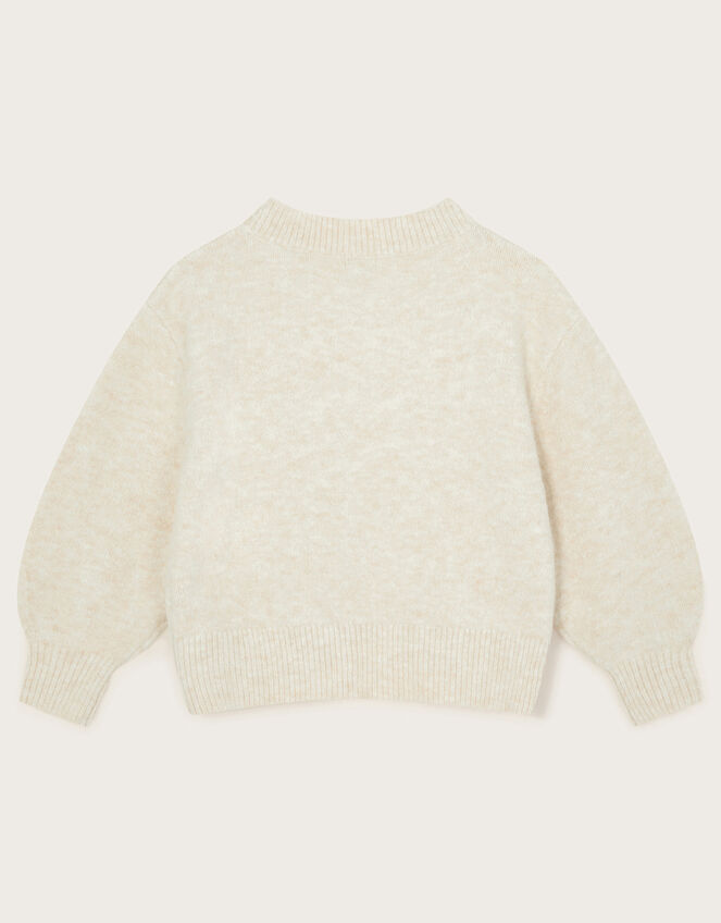 Sparkle Bow Sweater, Camel (OATMEAL), large