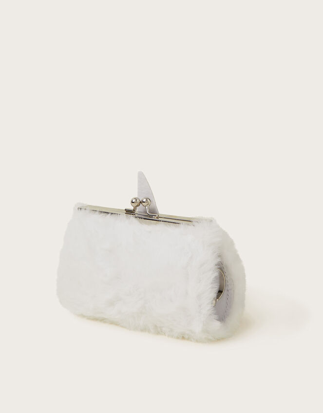 Mini Fluffy Faux Fur Unicorn Bag, , large