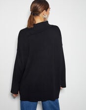 Beth Button Detail Sweater, Black (BLACK), large