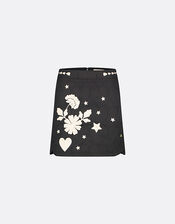 Fabeinne Chapot Tori Embroidered Skirt, Black (BLACK), large