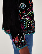 Maeve Embroidered Jacket, Black (BLACK), large