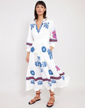 East Embroidered Dress, White (WHITE), large