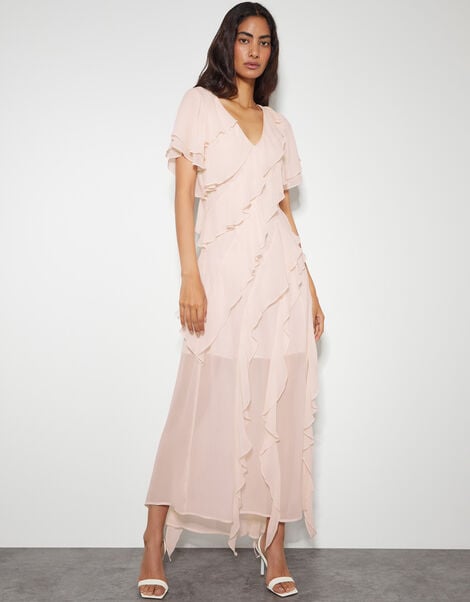 Renata Ruffle Maxi Dress, Pink (BLUSH), large