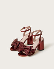 Ruby Bow Heel Sandals, Red (BURGUNDY), large