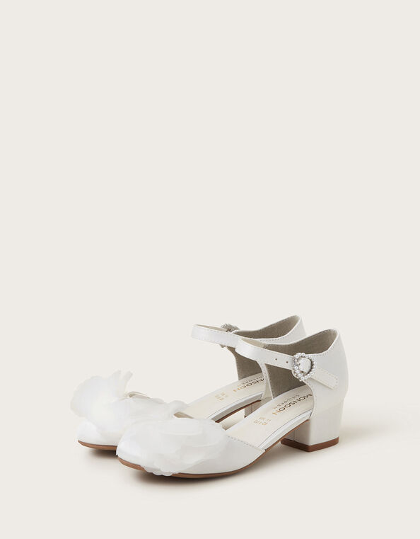 Embellished Pearly Buckle Heels, Ivory (IVORY), large