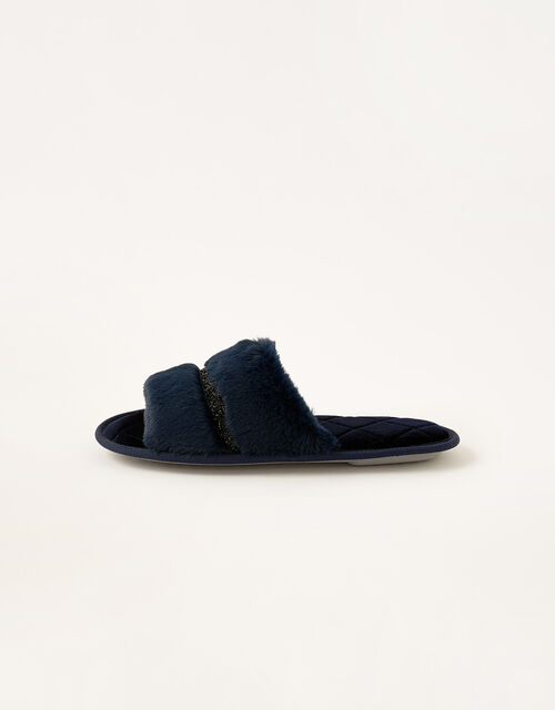 Forøge Fortære Anoi Glitter Trim Faux Fur Slippers Blue | Shoes & Boots | Monsoon Global.