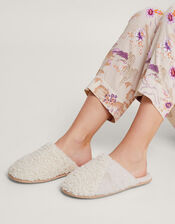 Boucle Mule Slippers, Cream (CREAM), large