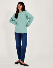 Satu Stitch Sweater, Green (SAGE), large