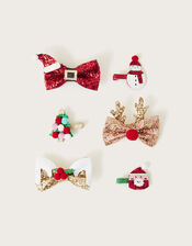 Festive Hair Clips 6 Pack, , large