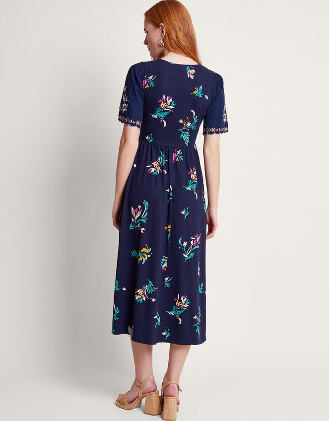 Maya Floral Embroidered Dress, Blue (NAVY), large