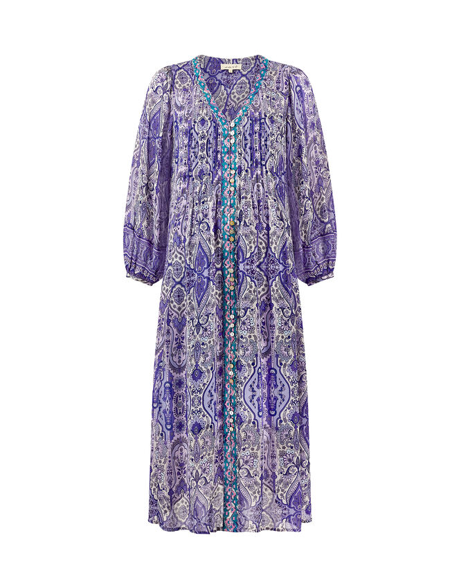 East Paisley Print Maxi Dress, Purple (PURPLE), large