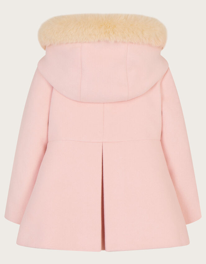 Baby Bow Hooded Coat, Pink (PALE PINK), large