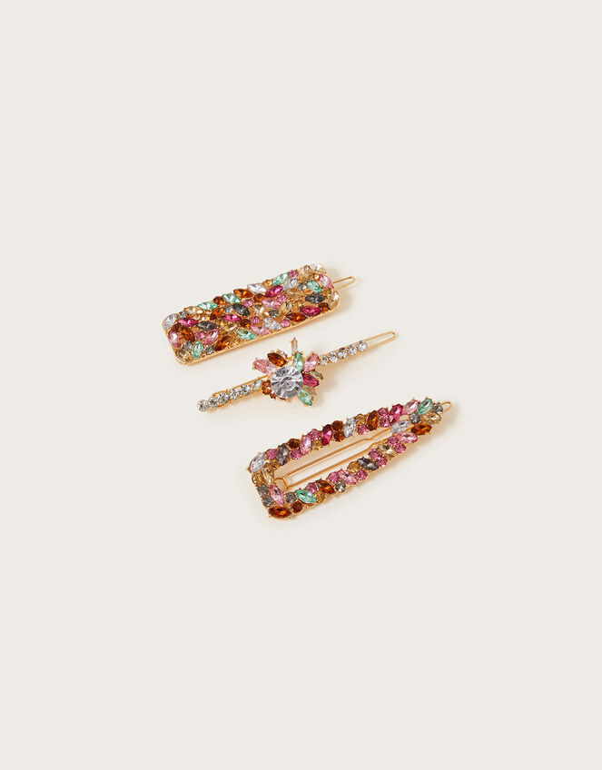 Sparkle Gem Hair Clips Set of Three, , large