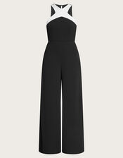 Mandy Monochrome Jumpsuit, Black (BLACK), large