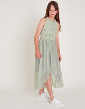 Hayley Halter Lace Prom Dress, Green (SAGE), large