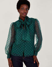 Rosa Spot Blouse, Green (GREEN), large