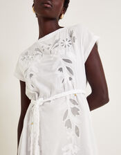 Garcia Cutwork Midi Dress, White (WHITE), large