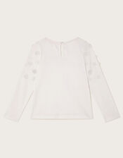 3D Floral Long Sleeve Top, Ivory (IVORY), large