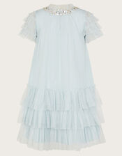 Alexandra Ruffle Swing Dress, Blue (PALE BLUE), large