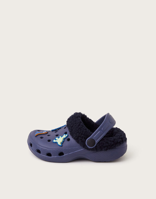 Boucle Dinosaur Clogs, Blue (NAVY), large