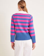 Shay Stripe Collared Jumper, Pink (PINK), large