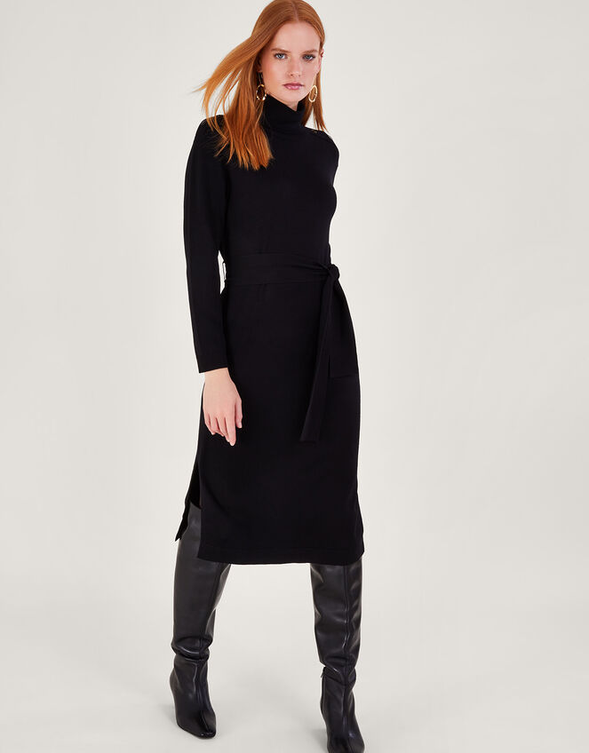 Roll Neck Dress with LENZING™ ECOVERO™, Black (BLACK), large