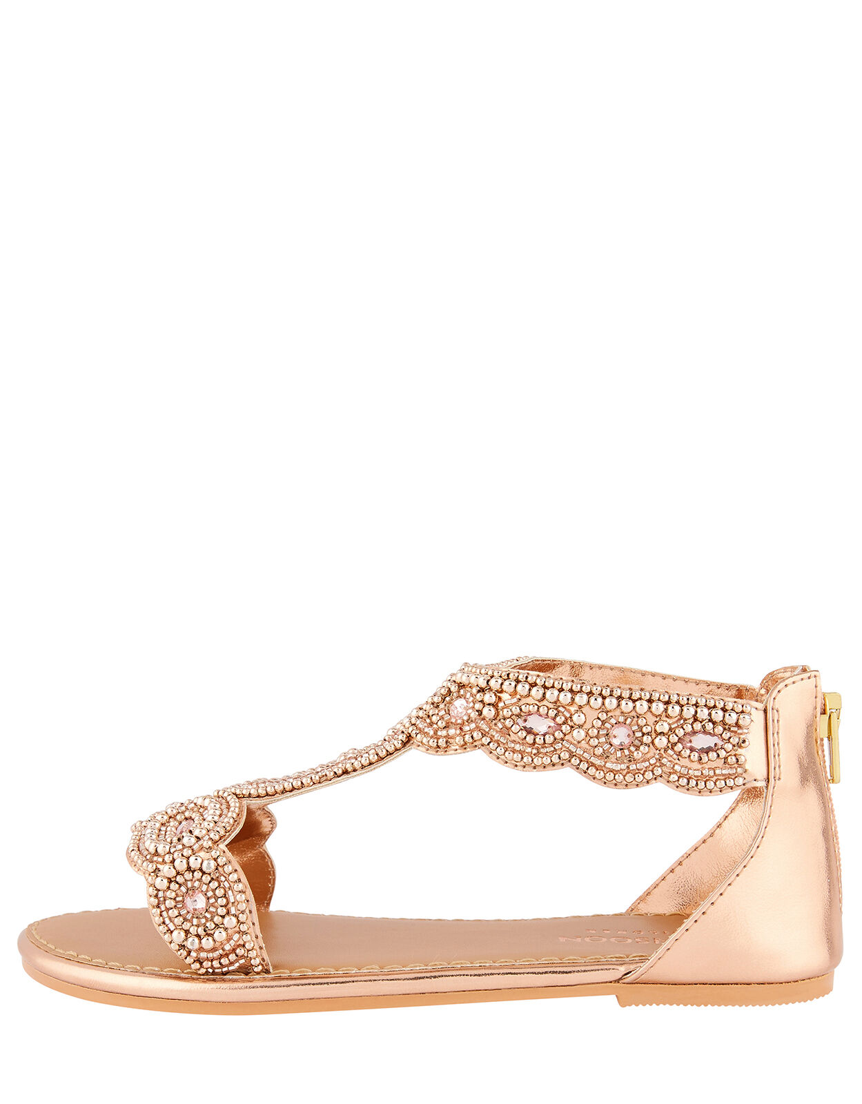 Flat Sandal Grey And Gold-Toned Embellished One Toe in Mumbai at best price  by Marcloire Com - Justdial