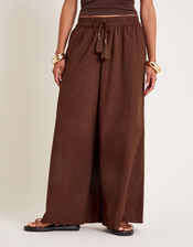 Yara Plain Wide Leg Trousers, Orange (RUST), large