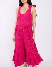 East Tie Strap Spot Maxi Dress, Pink (PINK), large