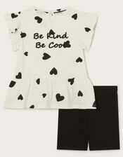 'Be Kind' Heart Jersey Set, Black (BLACK), large