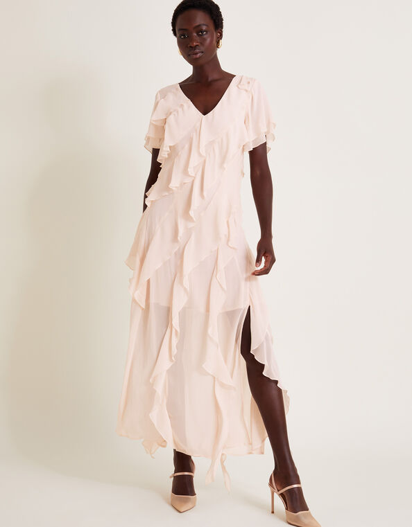 Renata Ruffle Maxi Dress, Pink (BLUSH), large