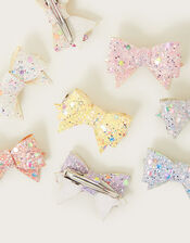 Rainbow Bowtique Hair Clips 8 Pack, , large