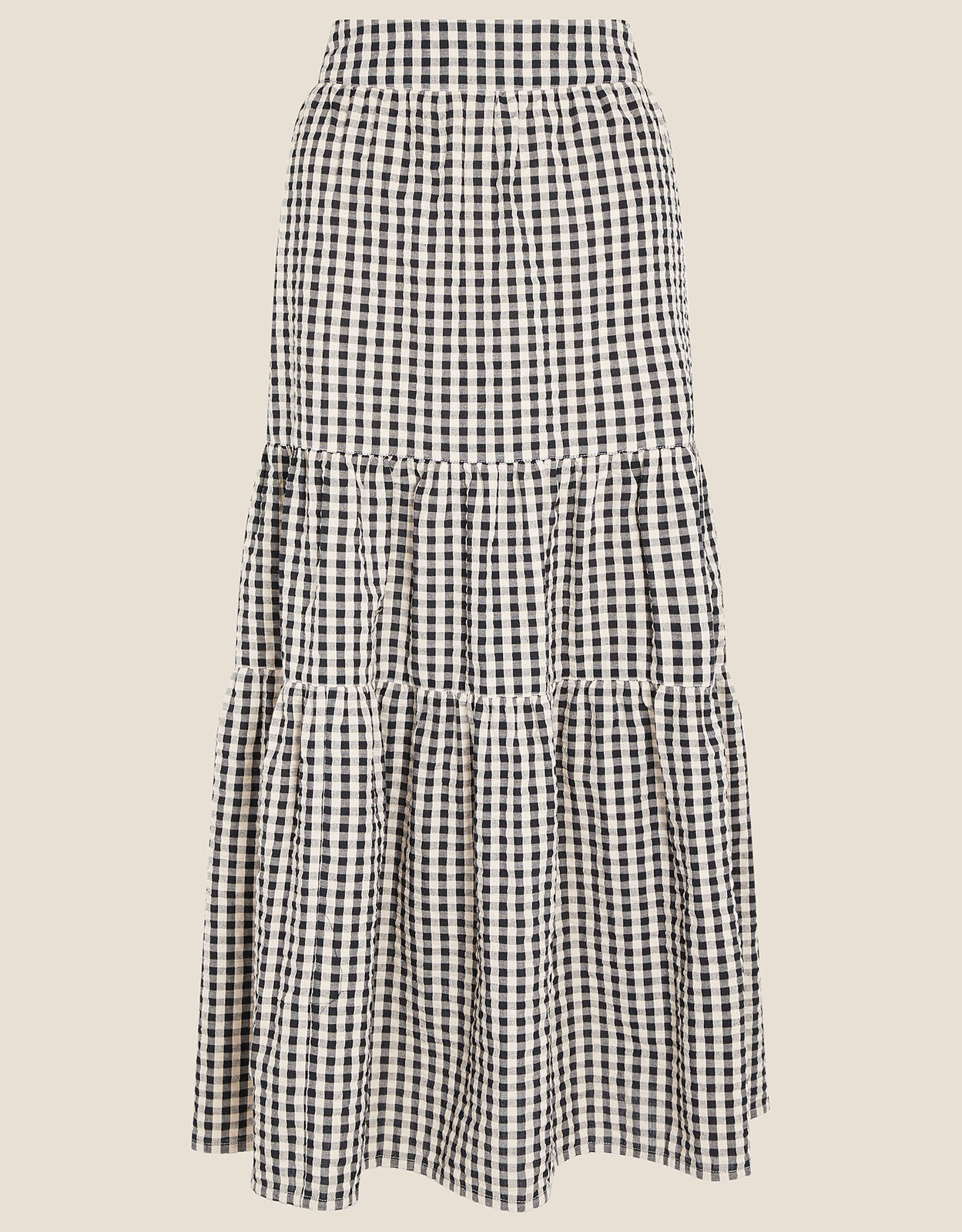 Gingham Tiered Skirt Natural | Skirts | Monsoon US.