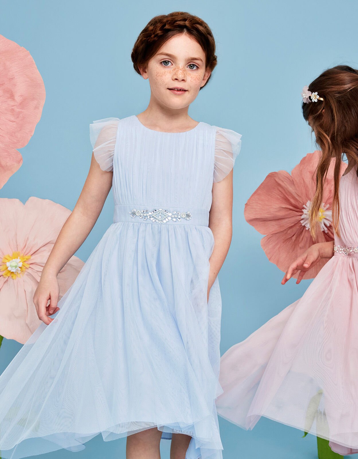 Girls Party Dresses | Faye Sky blue Sparkle Dress - faye