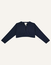 Baby Fluffy Collar Super-Soft Cardigan, Blue (NAVY), large