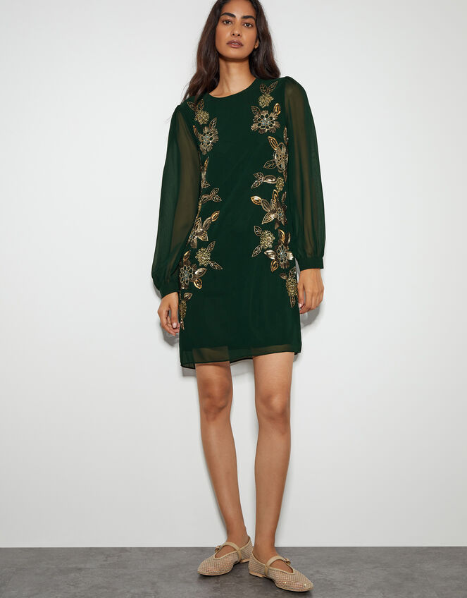 Emma Embellished Tunic Dress, Green (GREEN), large