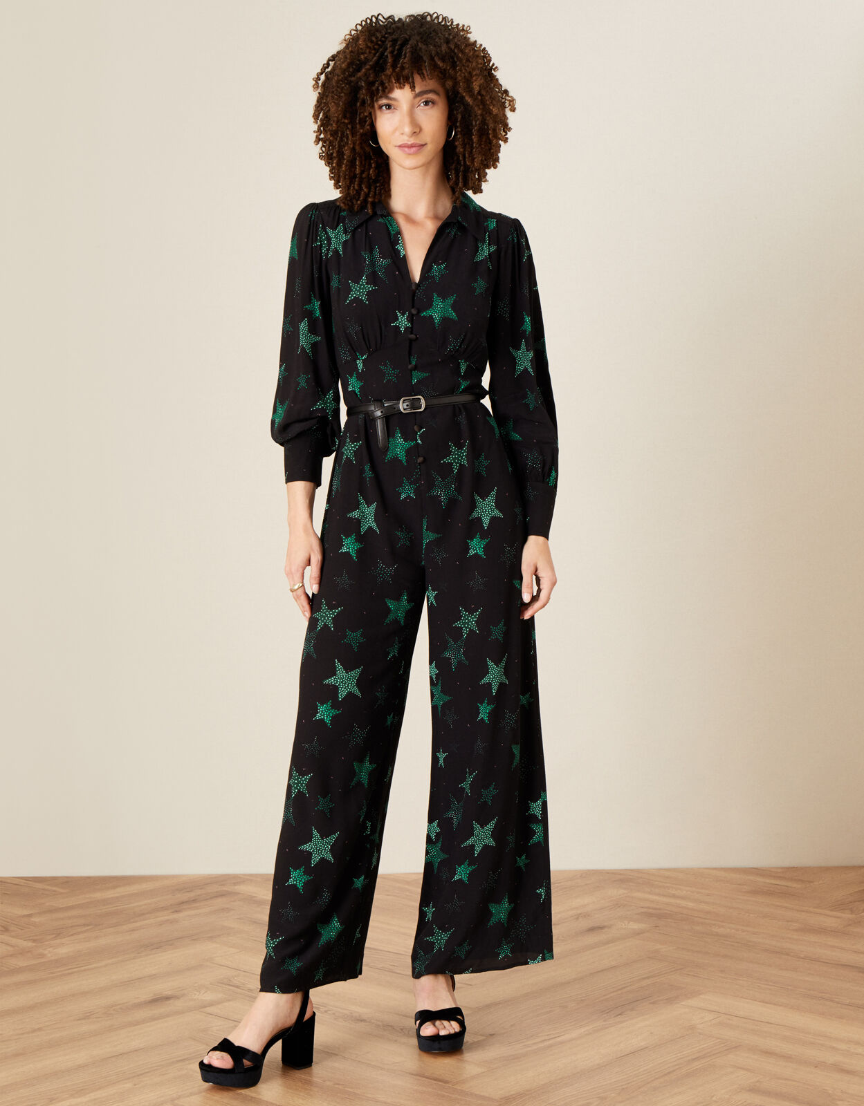 Sabrina Star Print Jumpsuit Black | Monsoon Global Navigation ...