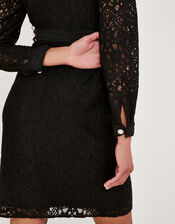 Lillian Lace Shift Dress, Black (BLACK), large