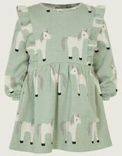 Baby Unicorn Sweatshirt Dress, Green (GREEN), large