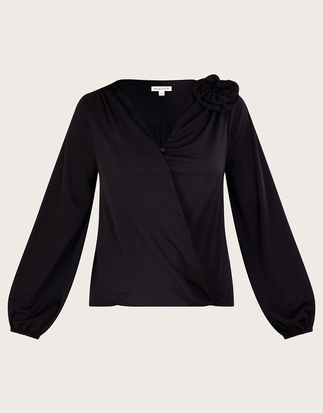 Cali Corsage Blouse, Black (BLACK), large