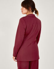 Paige Single-Breasted Ponte Blazer, Red (BERRY), large